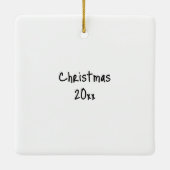 Eigenzinnige kerst engel moderne kunst stijl keramisch ornament (Achterkant)