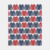 Eigenzinnige kerst truien patroon blauw en marine fleece deken (Voorkant)