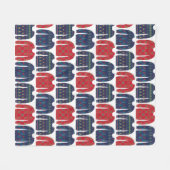 Eigenzinnige kerst truien patroon blauw en marine fleece deken (Voorkant (Horizontaal))