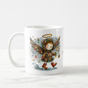 Eigenzinnige Kerstmis Folk Art Angel Koffiemok