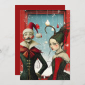 Eigenzinnige kerstpersonages feestdagenkaart (Voorkant / Achterkant)