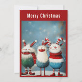 Eigenzinnige kerstwezens feestdagenkaart (Voorkant)