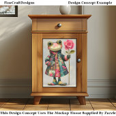 Eigenzinnige kikker, kleurrijke vacht, Roos DL7R D Tissuepapier