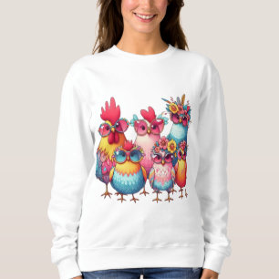 Eigenzinnige kippen met bril Vrouwen T-shirt