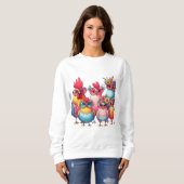 Eigenzinnige kippen met bril Vrouwen T-shirt (Voorkant volledig)