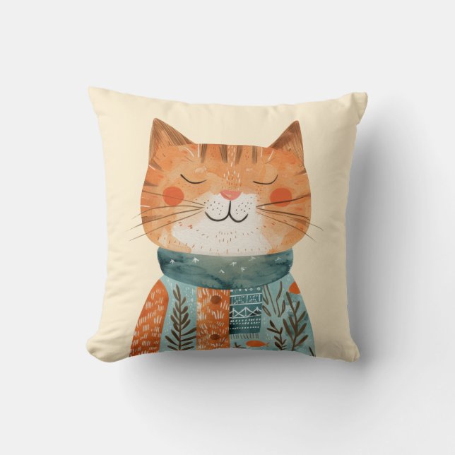 Eigenzinnige Kitten Illustratie Beste Kat Mama Wat Kussen (Voorkant)