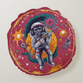 Eigenzinnige Kleurrijke Apen in de Ruimte Rond Kussen (Achterkant)