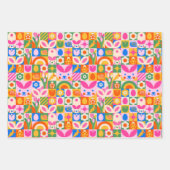 Eigenzinnige kleurrijke esthetische lente Pasen Th Inpakpapier Vel (Voorkant 3)