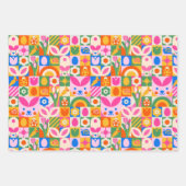 Eigenzinnige kleurrijke esthetische lente Pasen Th Inpakpapier Vel (Voorkant)