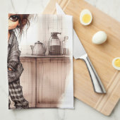 Eigenzinnige koffie dame kan je keukenhanddoeken n (Quarter Fold)