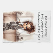 Eigenzinnige koffie dame kan je keukenhanddoeken n (Horizontaal)