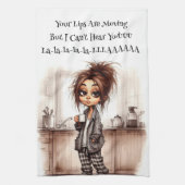 Eigenzinnige koffie dame kan je keukenhanddoeken n (Verticaal)