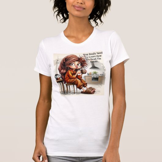 Eigenzinnige koffie dame Lees de kamer T-shirt (Voorkant)