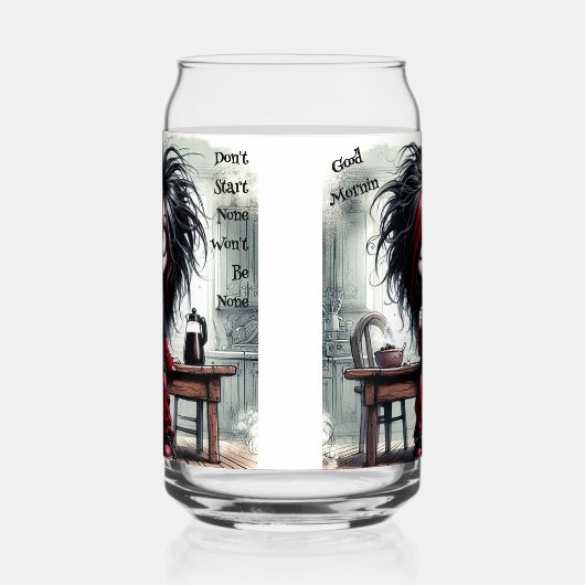 Eigenzinnige koffie dame niet beginnen met drinkge blikvorm glas (Rechts)