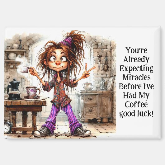 Eigenzinnige Koffie Dame Succes Magnet (Voorkant)