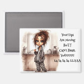 Eigenzinnige koffiedame kan je magneet niet horen (Voorkant / Achterkant)