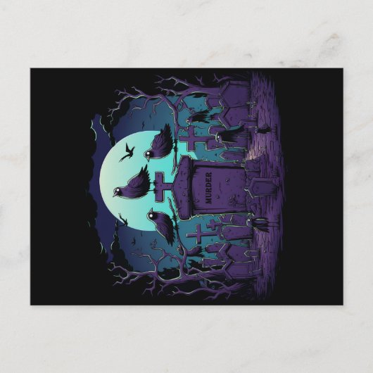 Eigenzinnige kraaienmoord briefkaart (Voorkant)