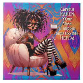 Eigenzinnige Lady Tattoo & Wijn Karen Keramische T Tegeltje