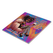 Eigenzinnige Lady Tattoo & Wijn Karen Keramische T Tegeltje (Zijkant)