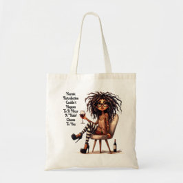 Eigenzinnige Lady Tattoos & Wijn Karmische Canvas Tote Bag
