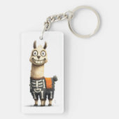 Eigenzinnige Lama Halloween Sleutelhanger (achterkant)