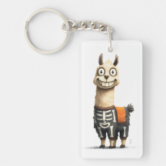 Eigenzinnige Lama Halloween Sleutelhanger (Voorkant)