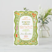 Eigenzinnige Leuke Whimsical Floral Bow Doodle Han Kaart (Staand voorkant)