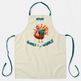 Eigenzinnige lichtgele Waterverf Turkije Thanksgiv Schort