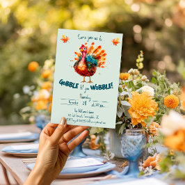 Eigenzinnige lichtgroene Waterverf Turkije Thanksg Kaart