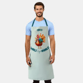 Eigenzinnige lichtgroene Waterverf Turkije Thanksg Schort (Gedragen)
