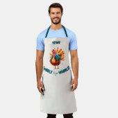 Eigenzinnige Light Peach Waterverf Turkije Thanksg Schort (Gedragen)