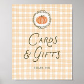 Eigenzinnige Little Pumpkin Baby shower Kaarten Ca Poster (Voorkant)