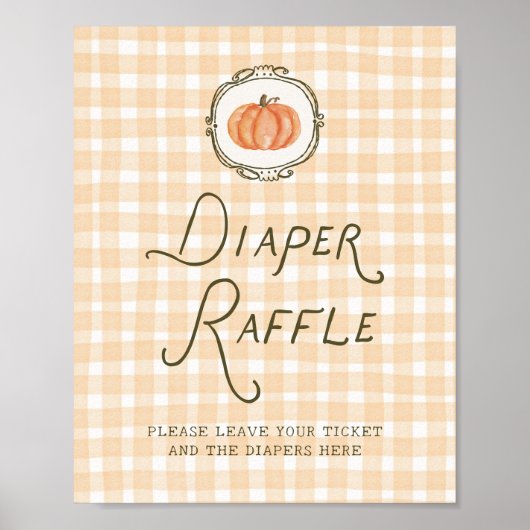 Eigenzinnige Little Pumpkin Baby shower Luier Raff Poster (Voorkant)