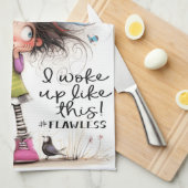 Eigenzinnige Meisje Flawless Keuken Handdoeken (Quarter Fold)