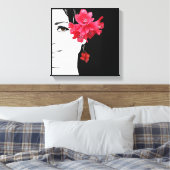 Eigenzinnige  meisje gezicht mode illustratie canvas afdruk (Insitu (Slaapkamer))