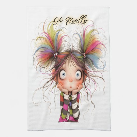 Eigenzinnige Meisje Oh Echt Keuken Handdoeken (Verticaal)