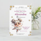 Eigenzinnige meisje verjaardag uitnodiging (Staand voorkant)