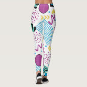 Eigenzinnige Memphis Pastel Design Leggings (Achterkant)