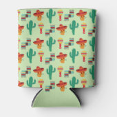Eigenzinnige Mexicaanse Cactus en Sombrero Patroon Blikjeskoeler (Voorkant)