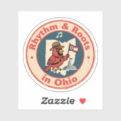 Eigenzinnige Midwest Pride Kardinaal met Ohio Vlag Sticker (Vel)