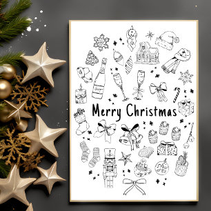 Eigenzinnige Moderne One Photo Zwart & Wit Xmas Ka Kaart