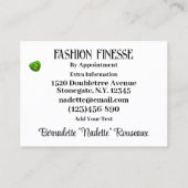 Eigenzinnige naaikleermaker visitekaartje (Achterkant)