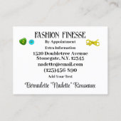 Eigenzinnige naaikleermaker visitekaartje (Achterkant)