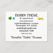 Eigenzinnige naaikleermaker visitekaartje (Achterkant)