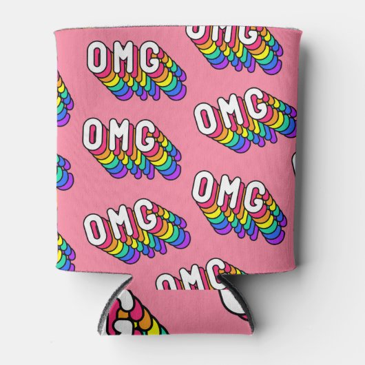 Eigenzinnige OMG Roze Comic Wallpaper Blikjeskoeler (Voorkant)