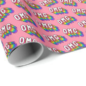 Eigenzinnige OMG Roze Comic Wallpaper Cadeaupapier (Rol Hoek)