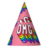 Eigenzinnige OMG Roze Comic Wallpaper Feesthoedjes (Links)
