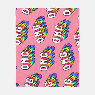 Eigenzinnige OMG Roze Comic Wallpaper Fleece Deken