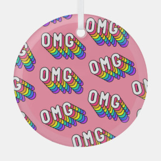 Eigenzinnige OMG Roze Comic Wallpaper Glas Ornament