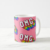 Eigenzinnige OMG Roze Comic Wallpaper Koffiemok (Voorkant rechts)